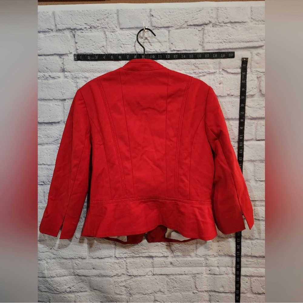 WHBM Red Ruffled Blazer - Picture 2 of 4